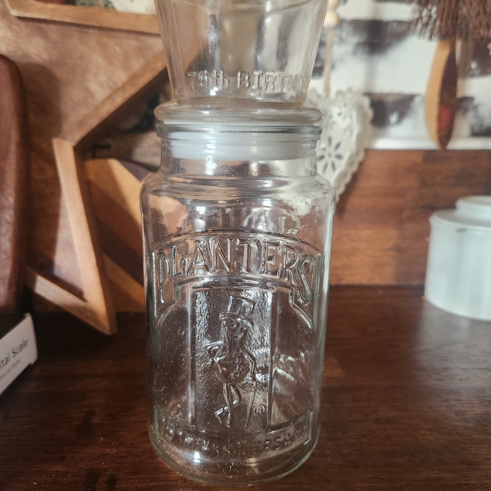 Vintage 1981 Planters Peanuts 75th Birthday Jar
